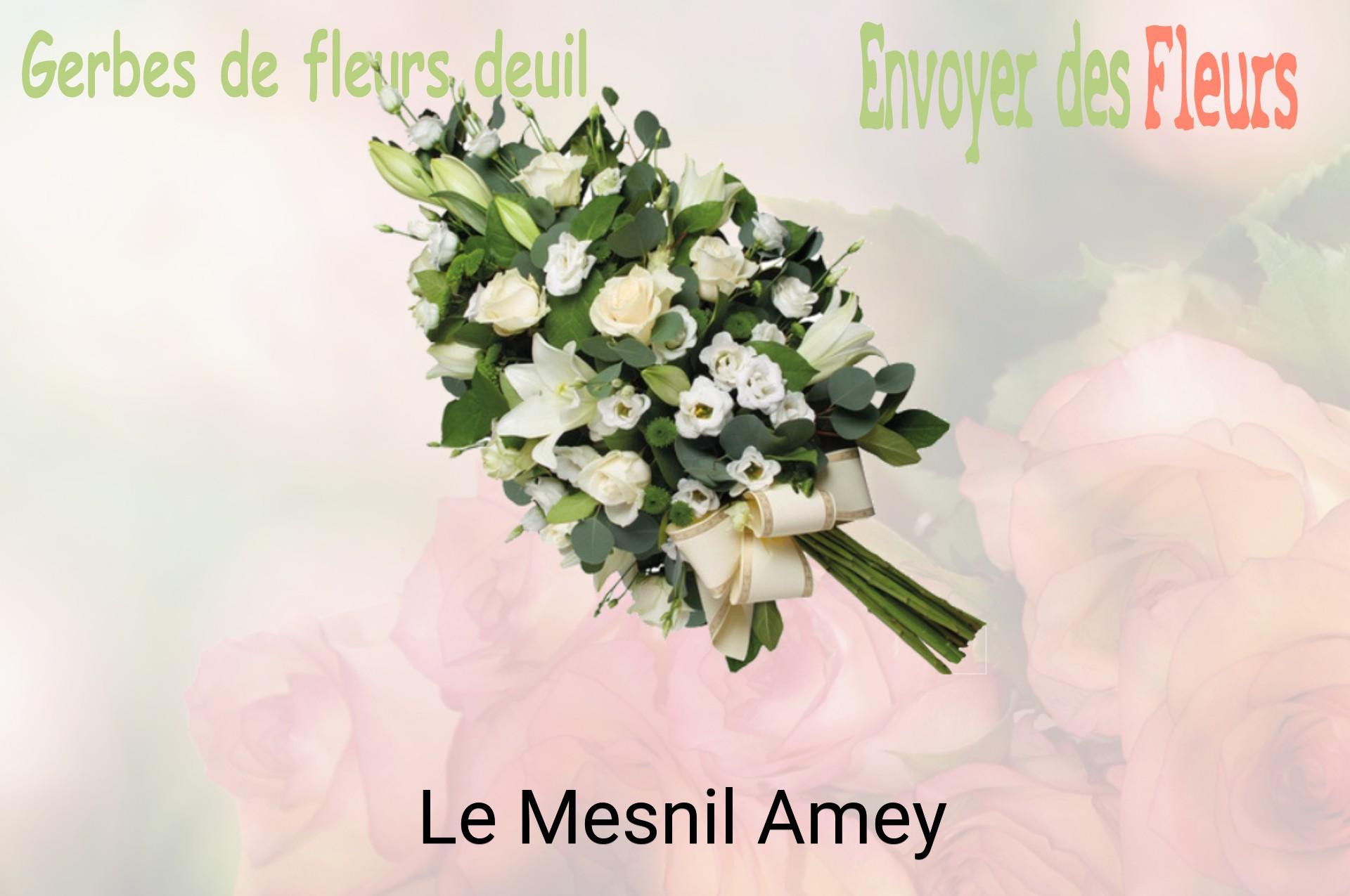 Gerbe de fleurs de deuil livrée à Le Mesnil-Amey